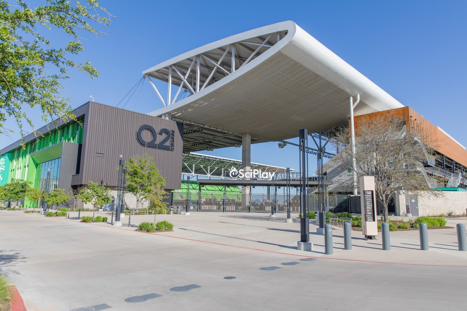 Q2 Stadium outdoor view of a large stadium