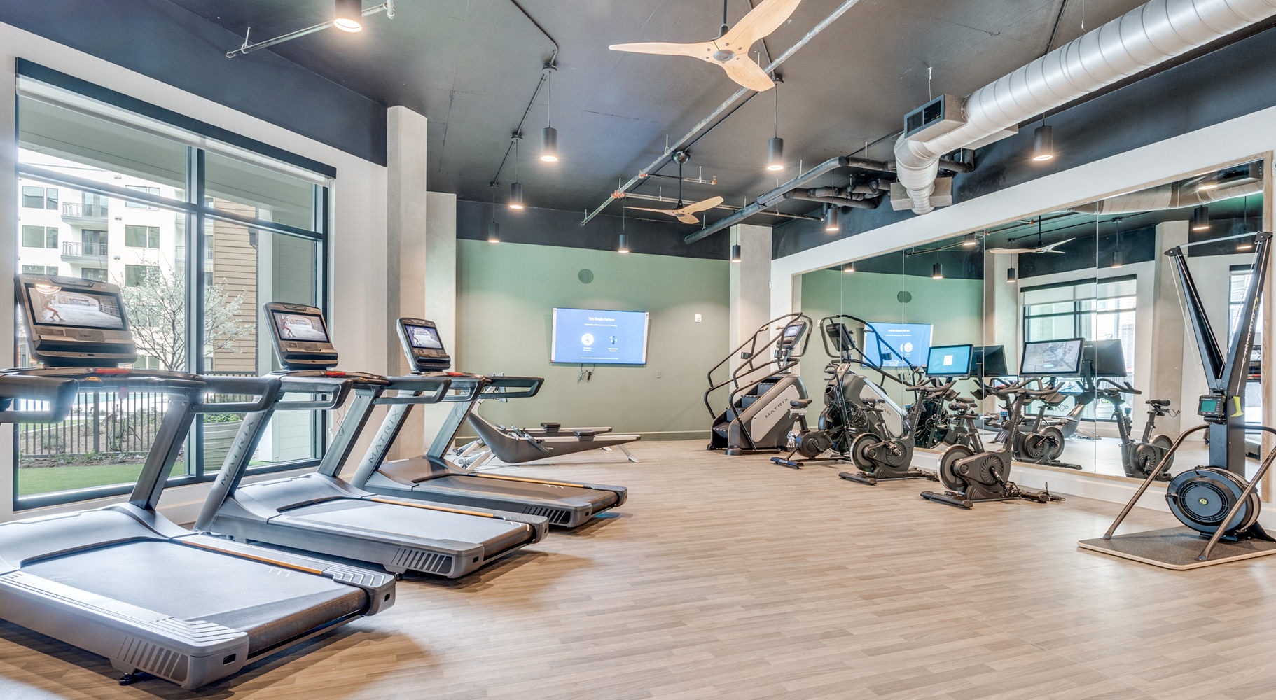 Fitness Center Open and well-lit fitness center