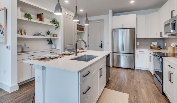 Well-lit kitchen with ample counter space